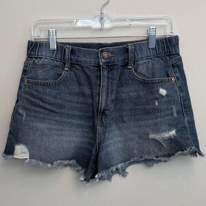 Sincerely Jules Dark Blue Distressed Jean Shorts. Size 9 /29.